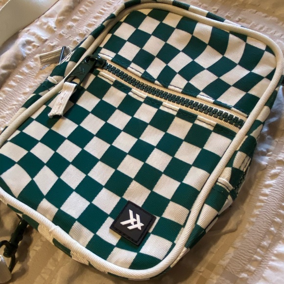 Thread Green & White Checkerboard Crossbody Shoulder Bag - Picture 3 of 6
